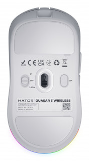 HATOR Quasar 3 Wireless miška Igranje iger Obojeročna RF Wireless + Bluetooth + USB Type-A Optični 12000 DPI PC