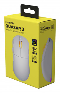 HATOR Quasar 3 Wireless miška Igranje iger Obojeročna RF Wireless + Bluetooth + USB Type-A Optični 12000 DPI PC