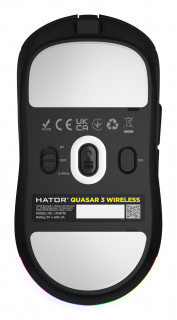 HATOR Quasar 3 Wireless miška Igranje iger Obojeročna RF Wireless + Bluetooth + USB Type-A Optični 12000 DPI PC
