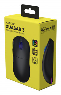HATOR Quasar 3 Wireless miška Igranje iger Obojeročna RF Wireless + Bluetooth + USB Type-A Optični 12000 DPI PC