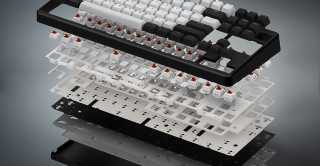 HATOR Rockfall 3 TKL Wireless tipkovnica Igranje iger USB + RF Wireless + Bluetooth QWERTY Ukrajinski Črna PC