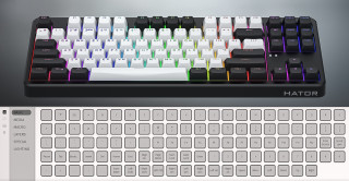 HATOR Rockfall 3 TKL Wireless tipkovnica Igranje iger USB + RF Wireless + Bluetooth QWERTY Ukrajinski Črna PC