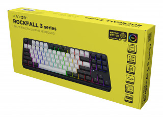 HATOR Rockfall 3 TKL Wireless tipkovnica Igranje iger USB + RF Wireless + Bluetooth QWERTY Ukrajinski Črna PC