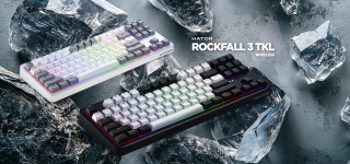 HATOR Rockfall 3 TKL Wireless tipkovnica Igranje iger USB + RF Wireless + Bluetooth QWERTY Ukrajinski Črna PC