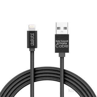 Delight Black iPhone Lightning podatkovni kabel z LED lučko 1 m Mobile