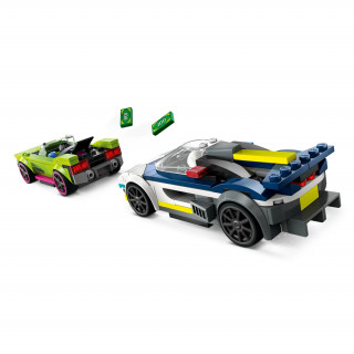 LEGO City Policijski avtomobil in avto z močnim motorjem (60415) Igra 