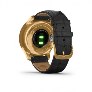 Vívomove Luxe Black-24K Gold Black usnjen pas Mobile