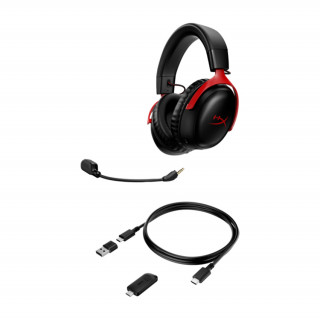 HyperX Cloud III - brezžične igralne slušalke (črno-rdeče) (77Z46AA) PC