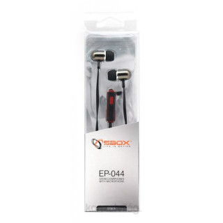 Črna mikrofonska kovinska slušalka Sbox EP-044B Mobile